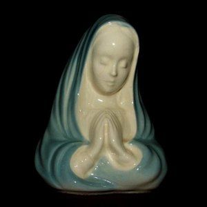 Vintage 1950s Madonna Planter-Blue and White